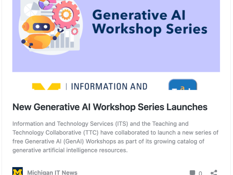 “New Generative AI Workshop Series&nbsp;Launches”